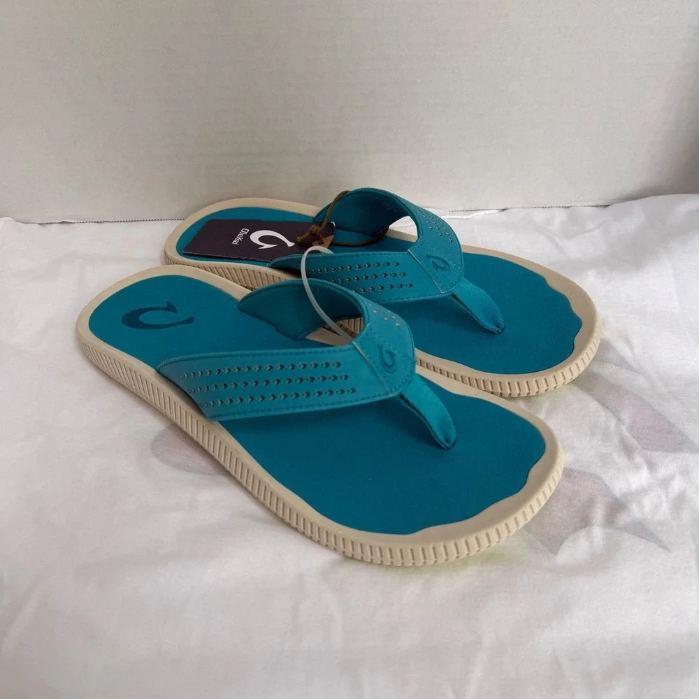 OluKai Ulele Sandals Mens 13 Tropic Blue Water Resistant 10435-3H3H NWT